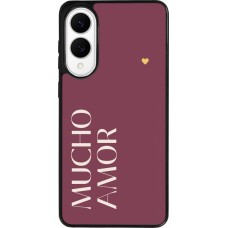 Coque Samsung Galaxy S25 Edge - Silicone rigide noir Valentine 2024 mucho amor rosado