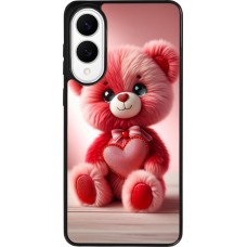 Samsung Galaxy S25 Edge Case Hülle - Silikon schwarz Valentin 2024 Rosaroter Teddybär