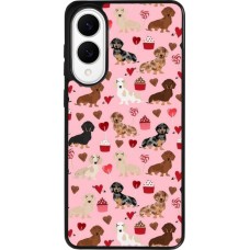 Samsung Galaxy S25 Edge Case Hülle - Silikon schwarz Valentine 2024 puppy love