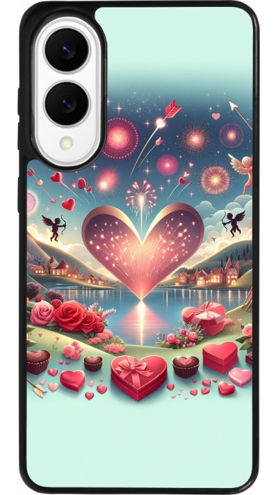 Coque Samsung Galaxy S25 Edge - Silicone rigide noir Valentine 2025 Chic