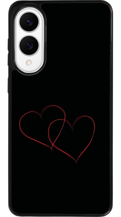 Coque Samsung Galaxy S25 Edge - Silicone rigide noir Valentine 2023 attached heart