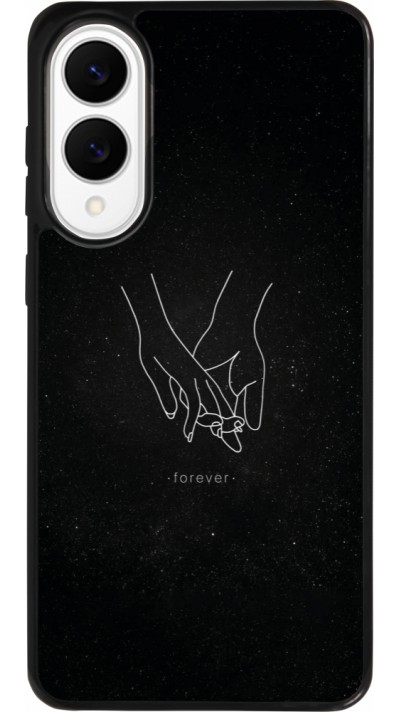 Coque Samsung Galaxy S25 Edge - Silicone rigide noir Valentine 2023 hands forever