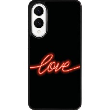 Samsung Galaxy S25 Edge Case Hülle - Silikon schwarz Valentine 2023 neon love