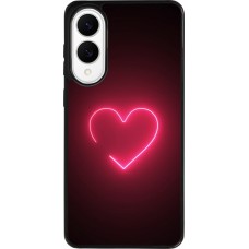 Coque Samsung Galaxy S25 Edge - Silicone rigide noir Valentine 2023 single neon heart