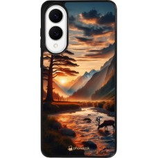 Coque Samsung Galaxy S25 Edge - Silicone rigide noir Valley Sunset Deer Tree