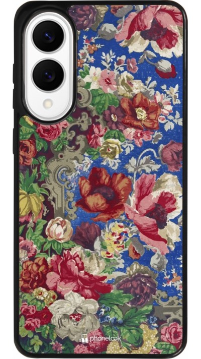 Coque Samsung Galaxy S25 Edge - Silicone rigide noir Vintage Art Flowers