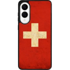 Samsung Galaxy S25 Edge Case Hülle - Silikon schwarz Vintage Flag SWISS