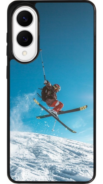 Coque Samsung Galaxy S25 Edge - Silicone rigide noir Winter 22 Ski Jump