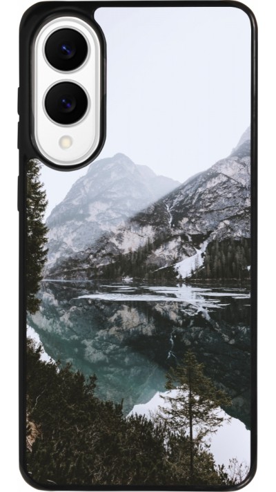 Coque Samsung Galaxy S25 Edge - Silicone rigide noir Winter 22 snowy mountain and lake