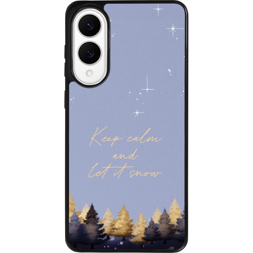 Coque Samsung Galaxy S25 Edge - Silicone rigide noir Winter 25 Winter illustration of trees