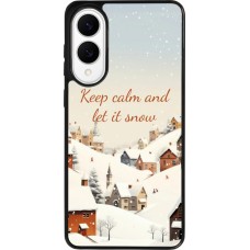 Coque Samsung Galaxy S25 Edge - Silicone rigide noir Winter 25 Winter Keep calm and let it snow