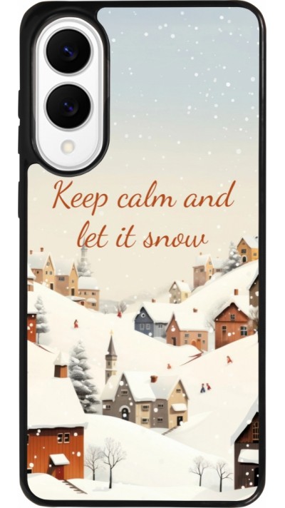 Coque Samsung Galaxy S25 Edge - Silicone rigide noir Winter 25 Winter Keep calm and let it snow