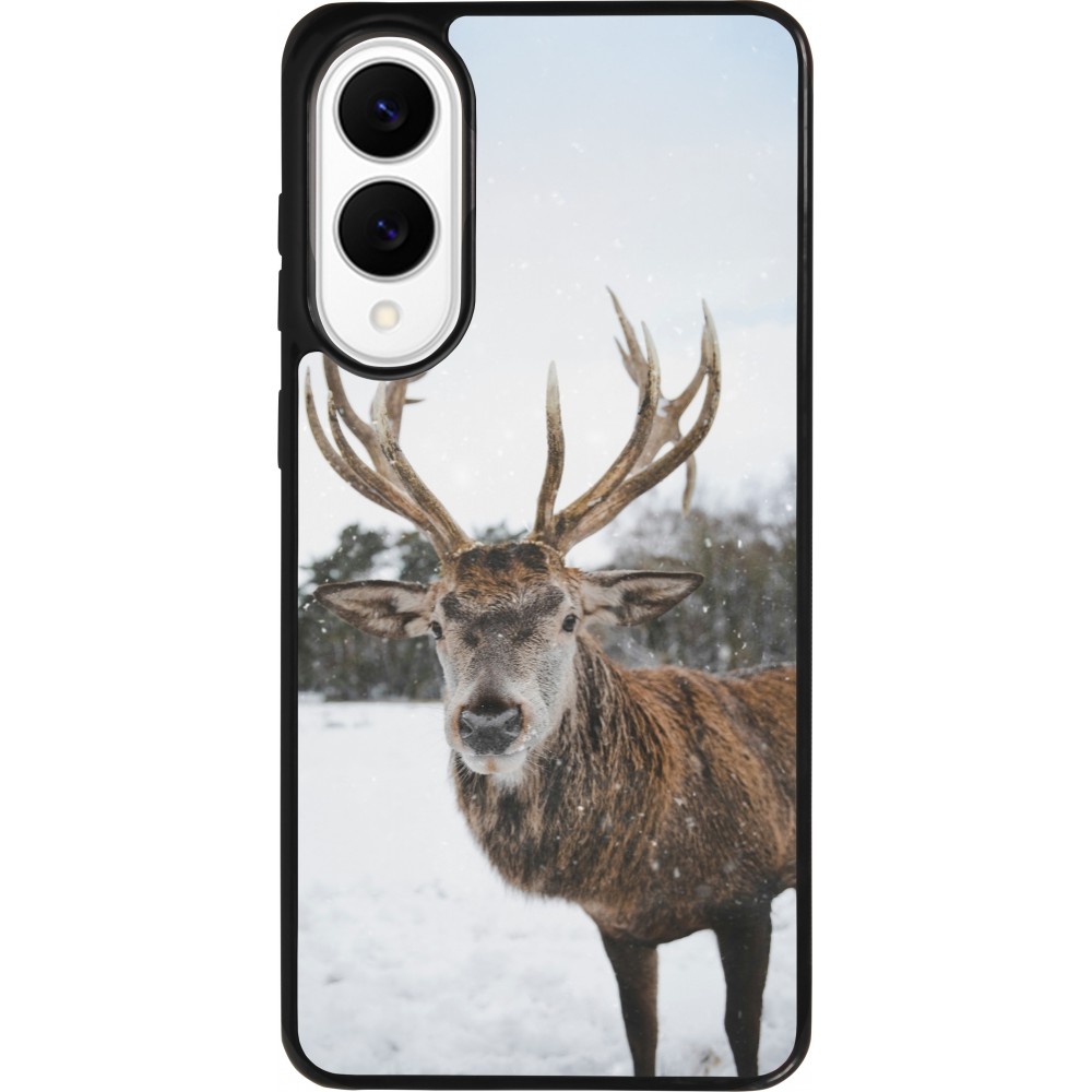 Coque Samsung Galaxy S25 Edge - Silicone rigide noir Winter 25 Winter reindeer