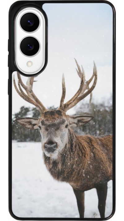 Coque Samsung Galaxy S25 Edge - Silicone rigide noir Winter 25 Winter reindeer
