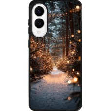 Coque Samsung Galaxy S25 Edge - Silicone rigide noir Winter 25 Winter snowy road