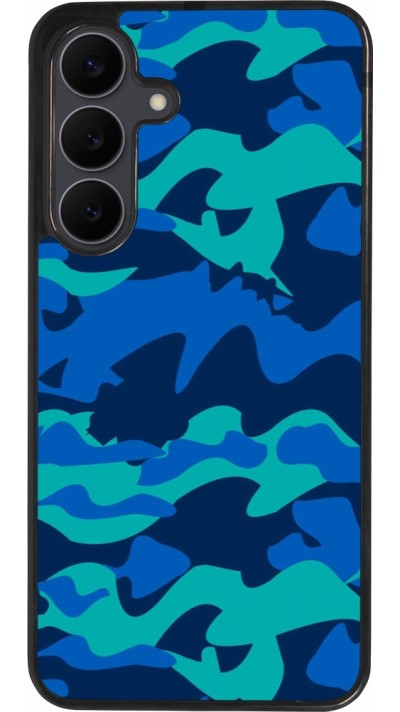 Coque Samsung Galaxy S25 FE - Silicone rigide noir Camo Blue