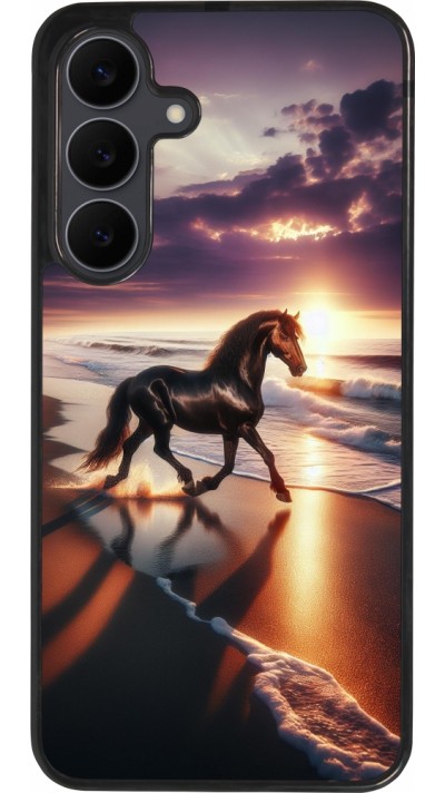 Samsung Galaxy S25 FE Case Hülle - Silikon schwarz Pferd majestätisch Strand