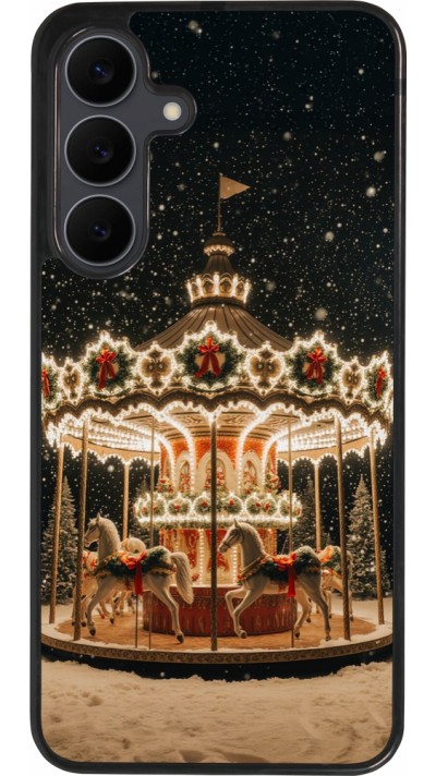 Coque Samsung Galaxy S25 FE - Silicone rigide noir Christmas 25 Carousel
