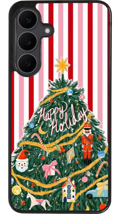 Coque Samsung Galaxy S25 FE - Silicone rigide noir Christmas 25 Happy Holiday