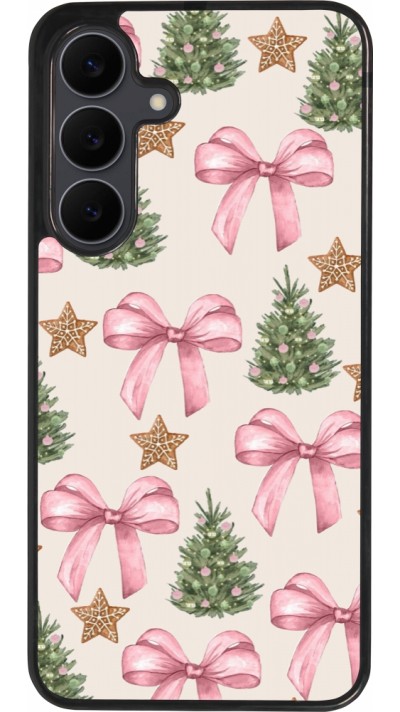 Coque Samsung Galaxy S25 FE - Silicone rigide noir Christmas 25 Vintage Ribbons