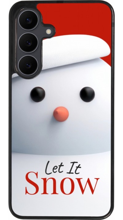 Coque Samsung Galaxy S25 FE - Silicone rigide noir Christmas 25 Xmas Snowman