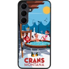Coque Samsung Galaxy S25 FE - Silicone rigide noir Crans-Montana Mountain Jacuzzi
