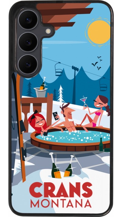 Coque Samsung Galaxy S25 FE - Silicone rigide noir Crans-Montana Mountain Jacuzzi