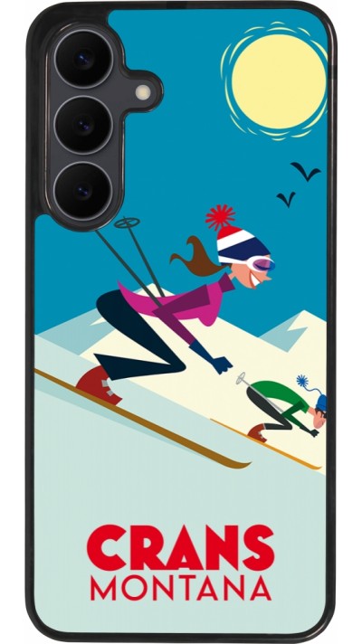 Coque Samsung Galaxy S25 FE - Silicone rigide noir Crans-Montana Ski Downhill