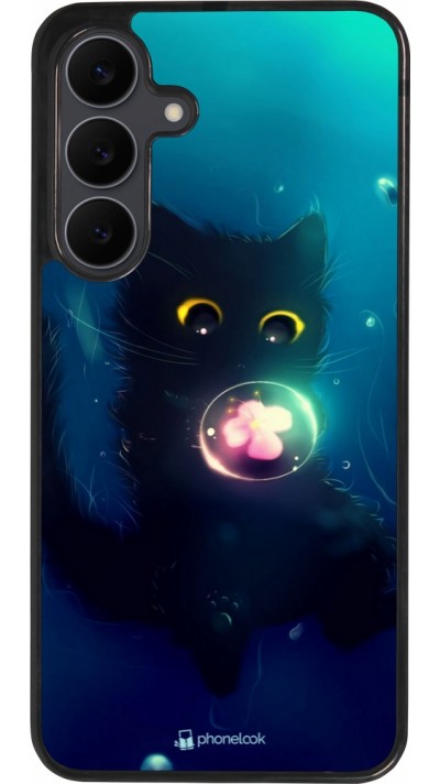 Coque Samsung Galaxy S25 FE - Silicone rigide noir Cute Cat Bubble
