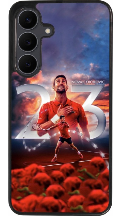Coque Samsung Galaxy S25 FE - Silicone rigide noir Djokovic 23 Grand Slam