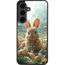 Samsung Galaxy S25 FE Case Hülle - Silikon schwarz Easter 2026 Rabbit in the garden