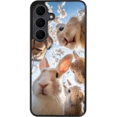 Samsung Galaxy S25 FE Case Hülle - Silikon schwarz Easter 2026 Rabbits