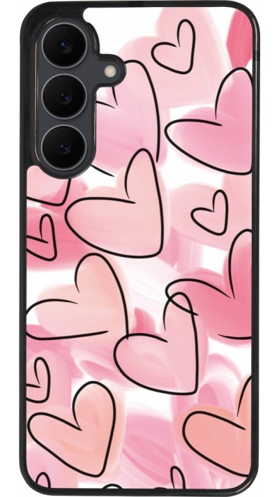 Coque Samsung Galaxy S25 FE - Silicone rigide noir Easter 2023 pink hearts
