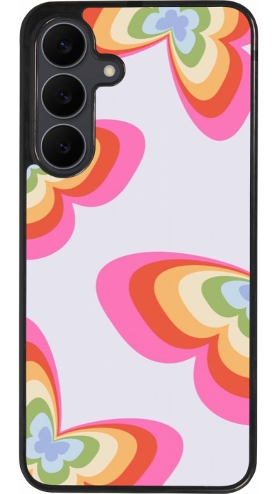 Coque Samsung Galaxy S25 FE - Silicone rigide noir Easter 2024 rainbow butterflies