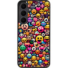 Coque Samsung Galaxy S25 FE - Silicone rigide noir Emoji Mix Color
