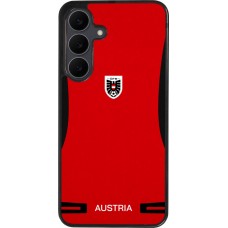Coque Samsung Galaxy S25 FE - Silicone rigide noir Maillot de football Autriche 2026 personnalisable