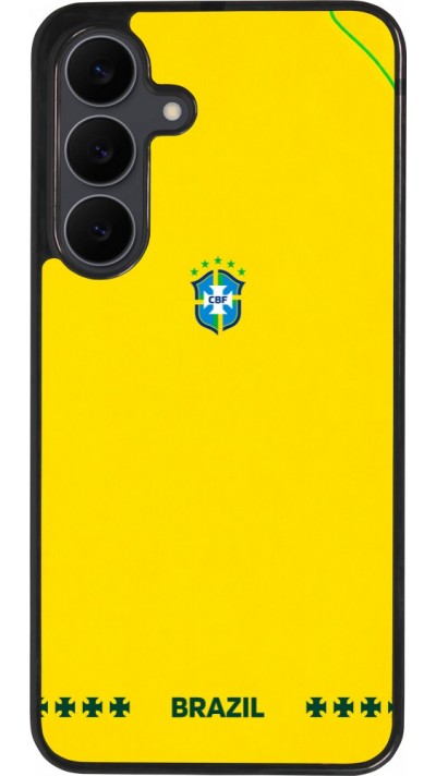 Samsung Galaxy S25 FE Case Hülle - Silikon schwarz Brasilien 2026 personalisierbares Fussballtrikot