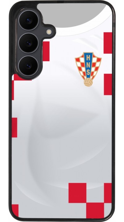 Samsung Galaxy S25 FE Case Hülle - Silikon schwarz Kroatien 2022 personalisierbares Fussballtrikot