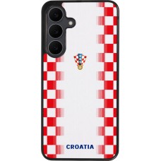 Coque Samsung Galaxy S25 FE - Silicone rigide noir Maillot de football Croatie 2026 personnalisable