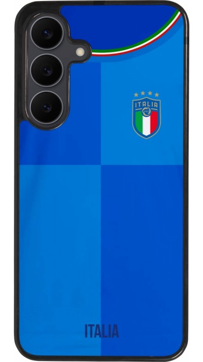 Coque Samsung Galaxy S25 FE - Silicone rigide noir Maillot de football Italie 2022 personnalisable