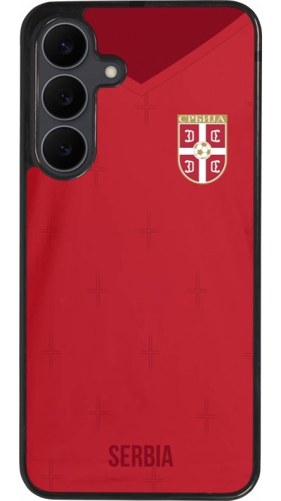 Samsung Galaxy S25 FE Case Hülle - Silikon schwarz Serbien 2022 personalisierbares Fussballtrikot