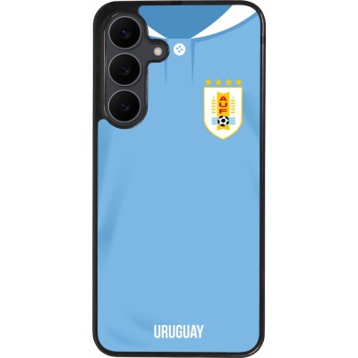 Coque Samsung Galaxy S25 FE - Silicone rigide noir Maillot de football Uruguay 2022 personnalisable
