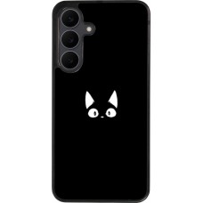 Coque Samsung Galaxy S25 FE - Silicone rigide noir Funny cat on black