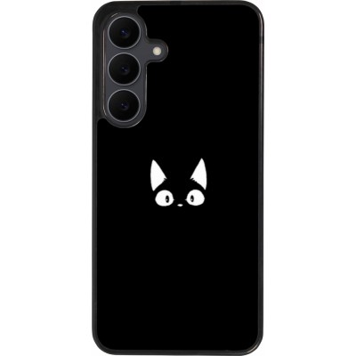 Samsung Galaxy S25 FE Case Hülle - Silikon schwarz Funny cat on black