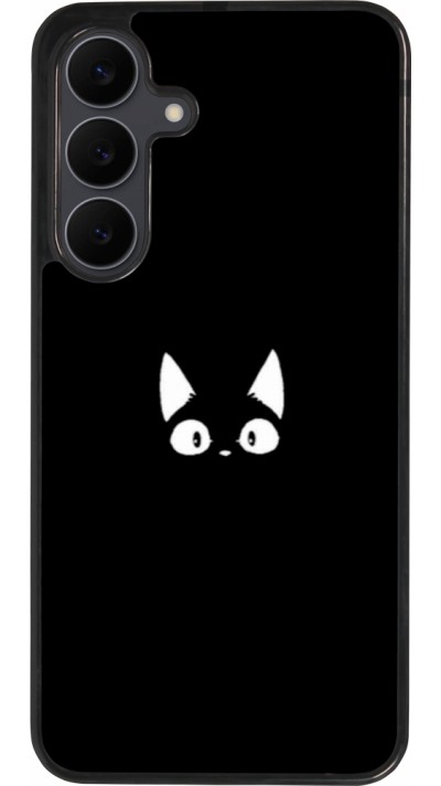 Coque Samsung Galaxy S25 FE - Silicone rigide noir Funny cat on black