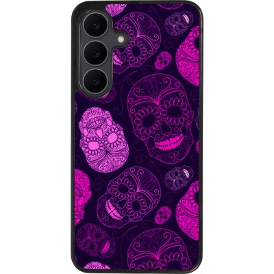 Coque Samsung Galaxy S25 FE - Silicone rigide noir Halloween 2023 pink skulls