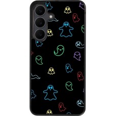 Coque Samsung Galaxy S25 FE - Silicone rigide noir Halloween 2024 colorful ghosts