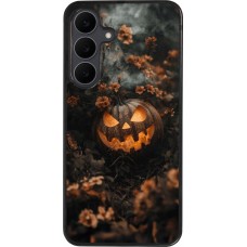 Coque Samsung Galaxy S25 FE - Silicone rigide noir Halloween 2025 Pumpkin with flowers