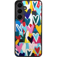 Coque Samsung Galaxy S25 FE - Silicone rigide noir Joyful Hearts