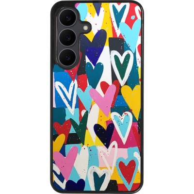 Coque Samsung Galaxy S25 FE - Silicone rigide noir Joyful Hearts